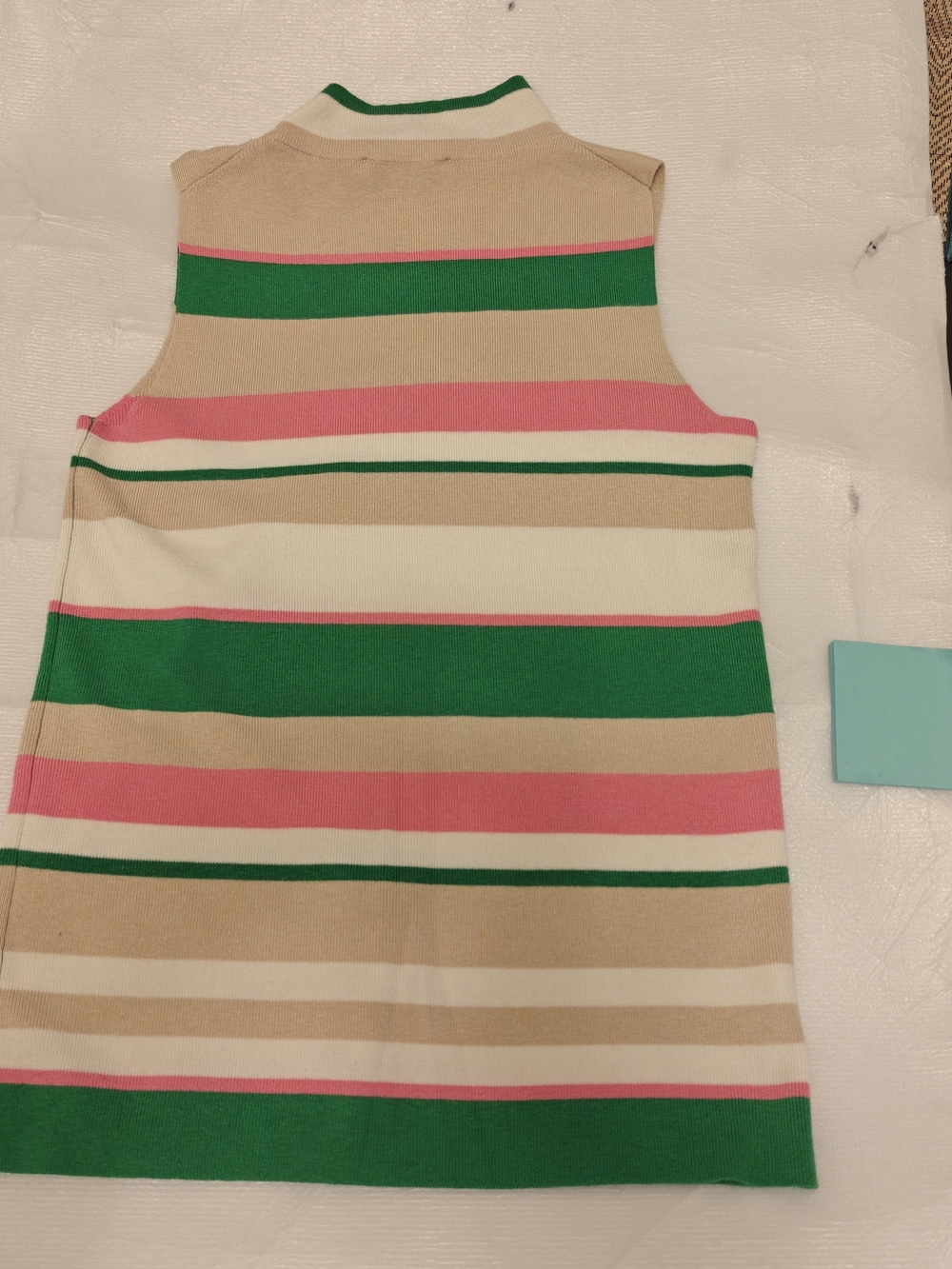 Ann Taylor Striped Sleeveless Knit Dress in Pink, Green, Cream